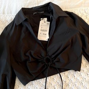 Zara black crop